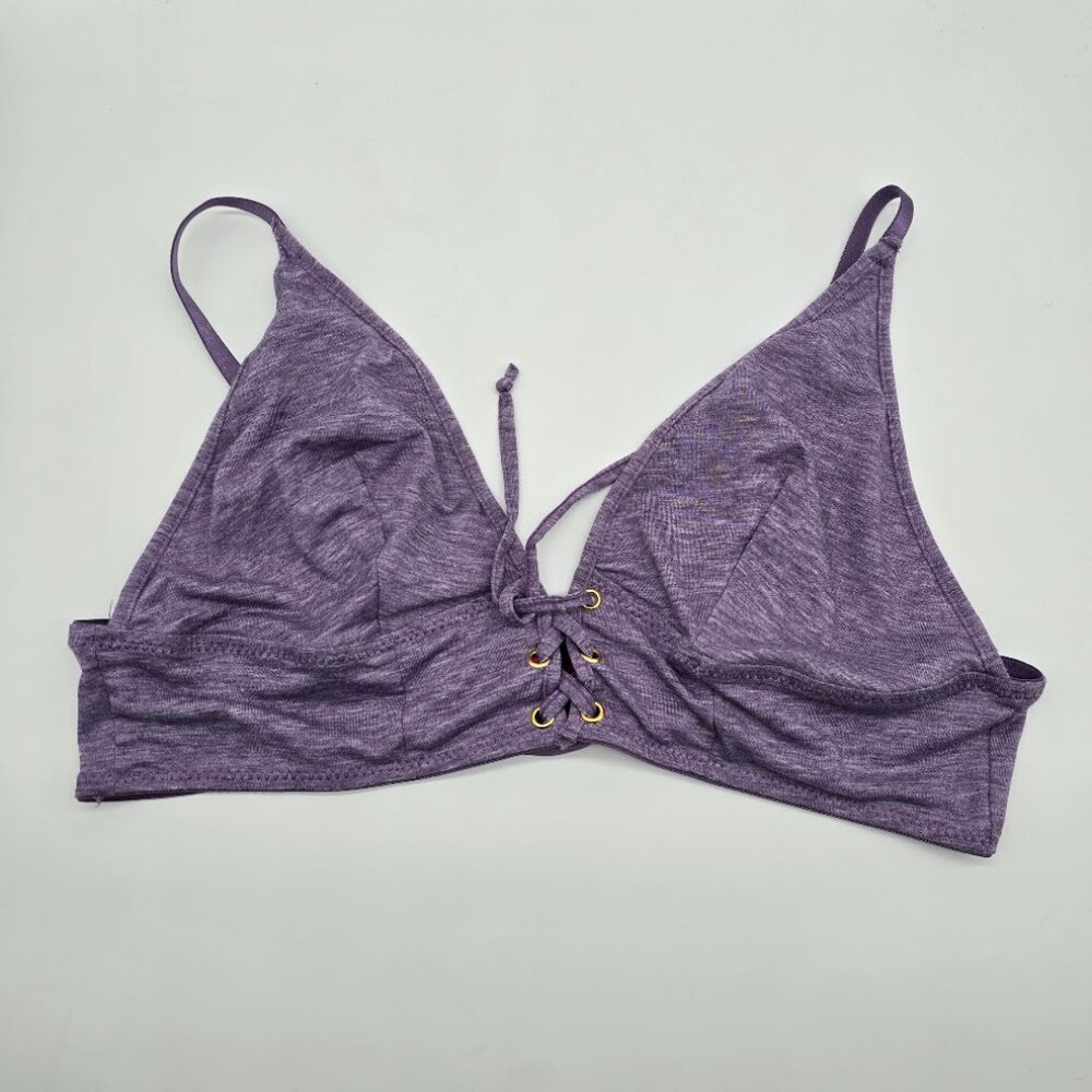 Boho Lace Up Bralette XL Purple Festival Top - Picture 9 of 10